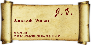 Jancsek Veron névjegykártya